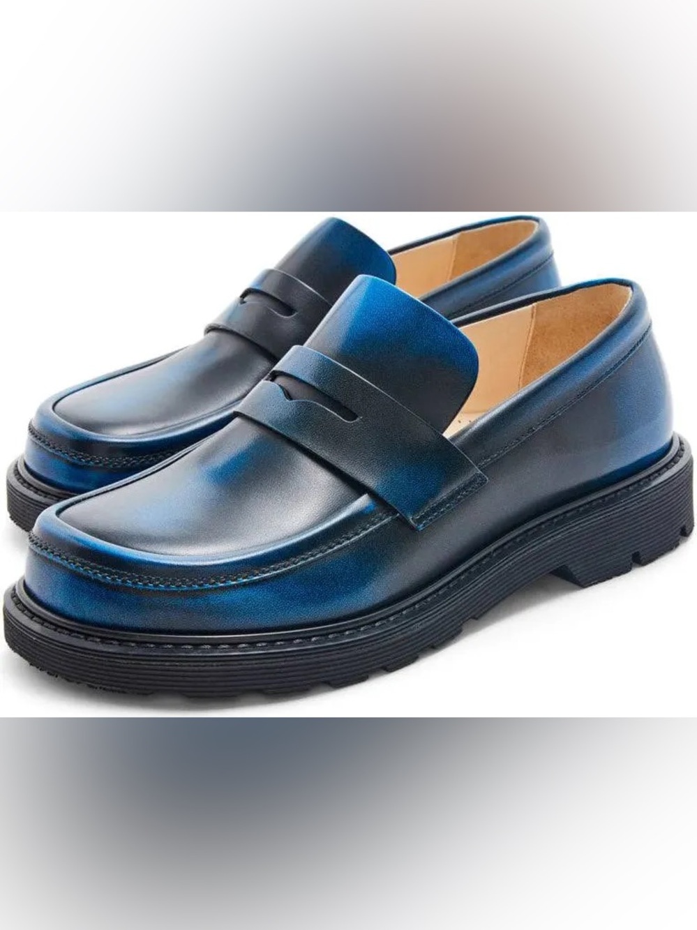 Loewe Blue Penny Loafers